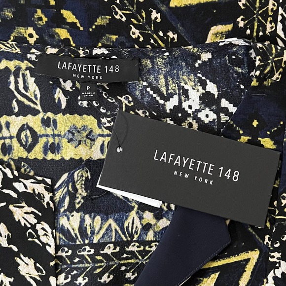 Lafayette 148 New York 100% Silk Blouse Lightweight Luxury Galaxy Blue NWT Small - Picture 7 of 9